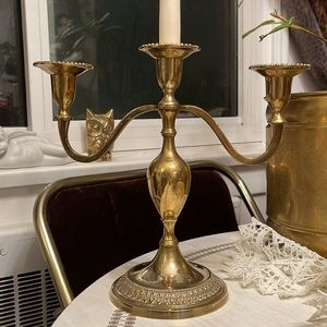 Big 11 inch vintage brass candelabra